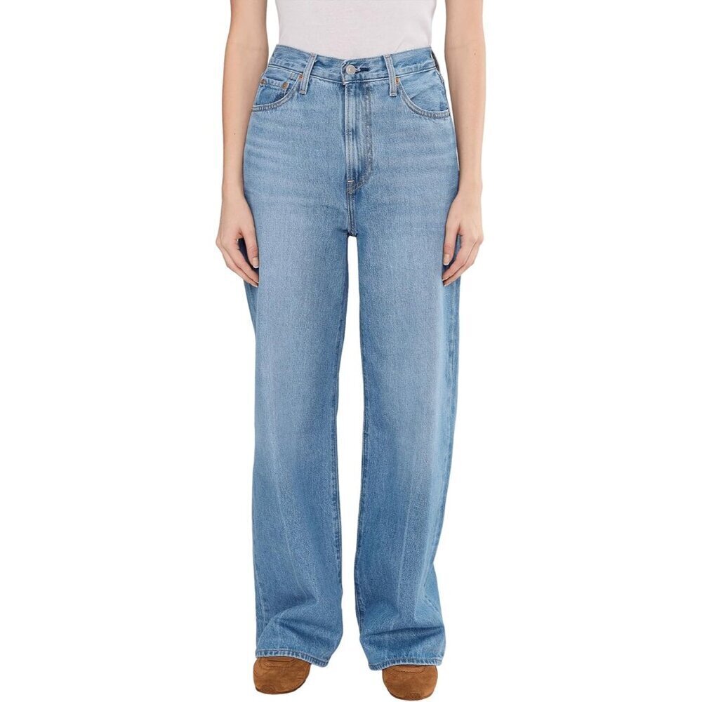 Women's Wide Leg Jeans Cotton High Rise Slim Fit Casual Wear